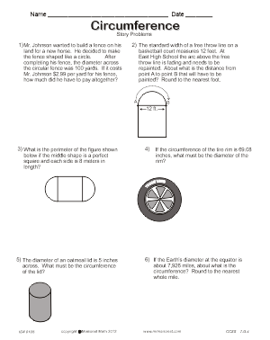 Circumference Story Problems